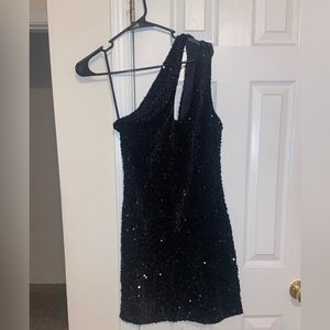 Windsor Black One Shoulder Party Dress Size Medium